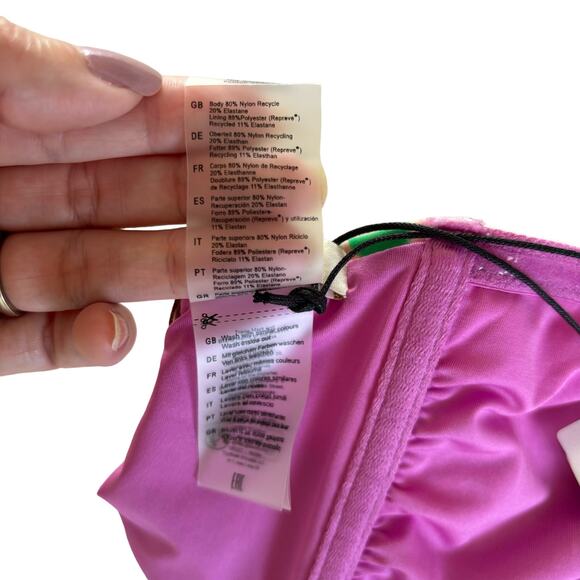 Scotch & Soda White Multicolor Floral Print Halter Tie Bandeau Bikini Top Sz XL - Picture 4 of 5